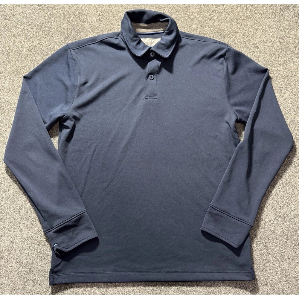 Twillory Polo 1/4 Mens Small Navy Blue Athleisure Performance Long Sleeve Shirt‎